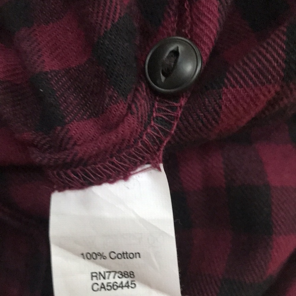 Madewell medium burgundy combo Buffalo check  long sleeve shirt dress. - Picture 6 of 8